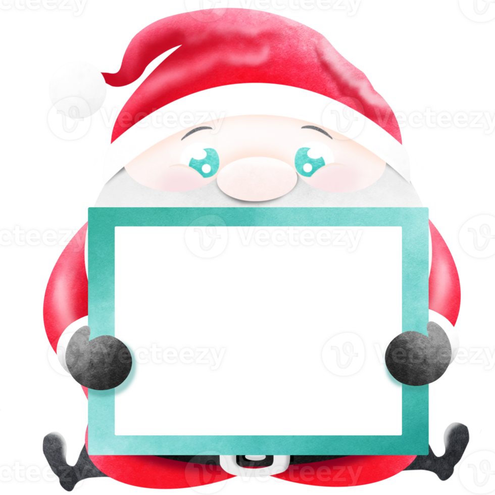 Santa Claus holding a large sign png