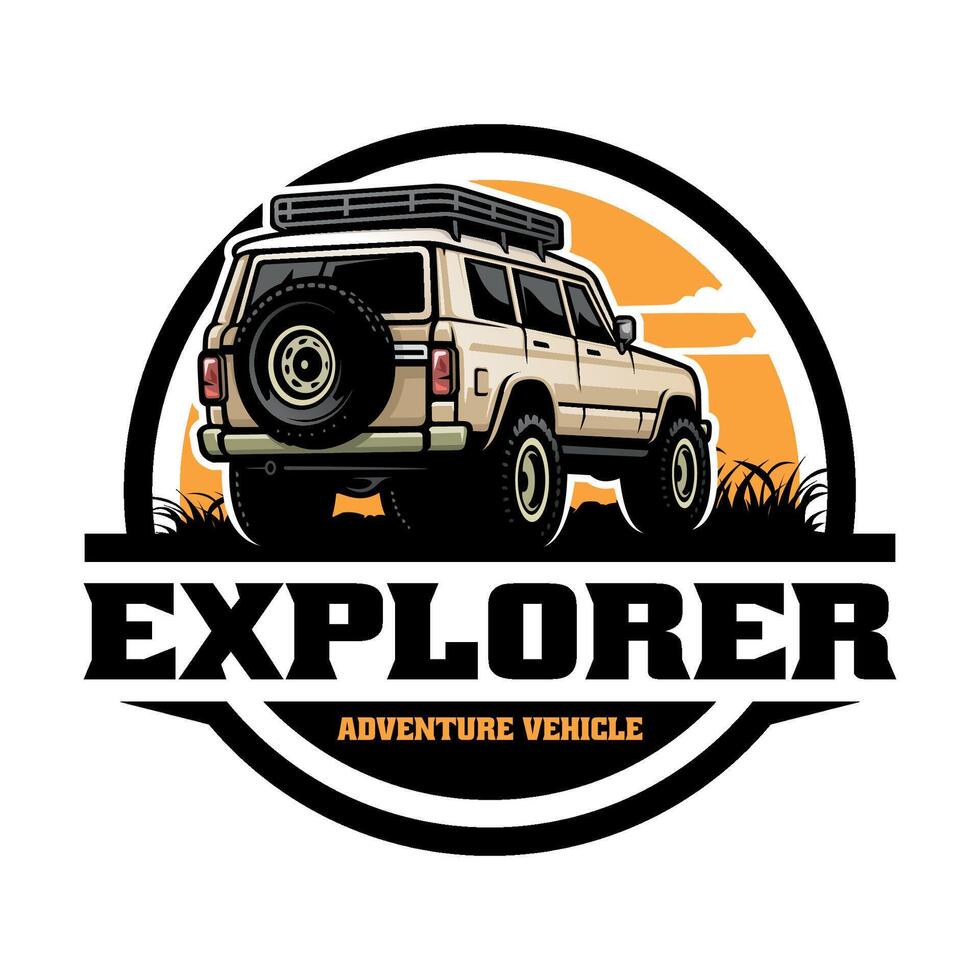overland offroad 4x4 vehicle illustration logo vector