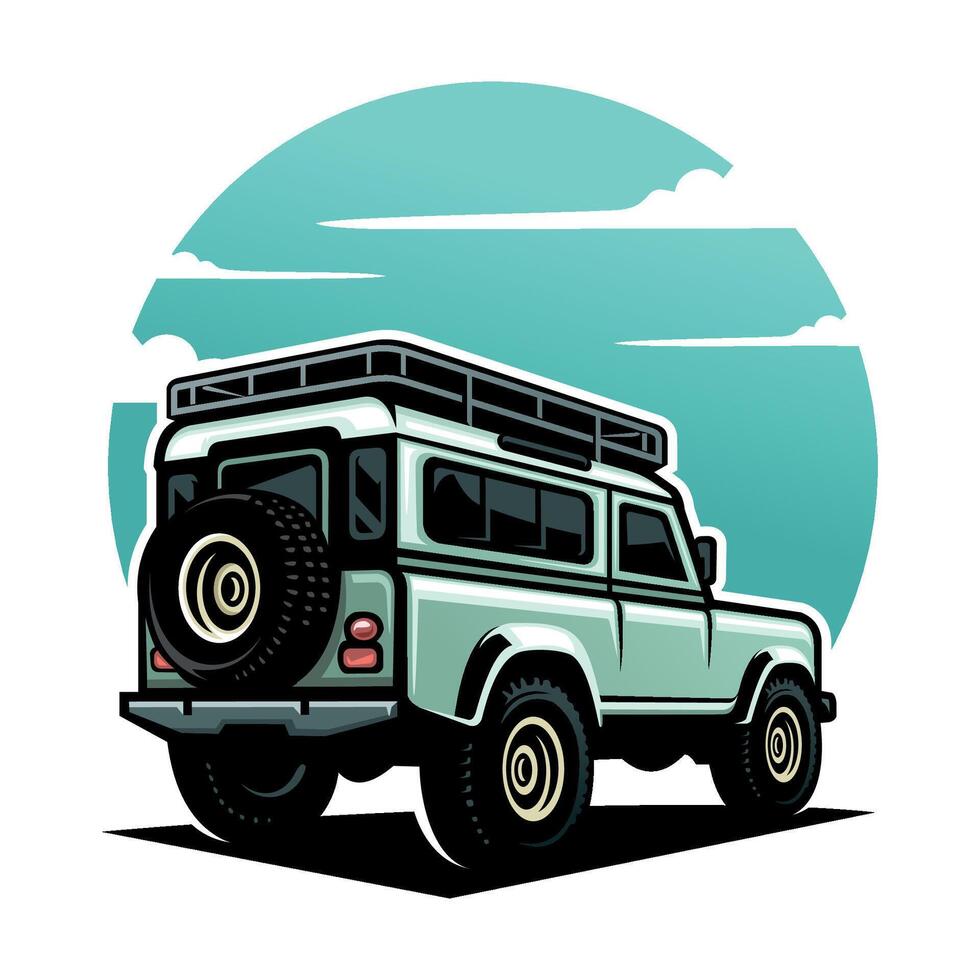 overland offroad 4x4 vehicle illustration vector