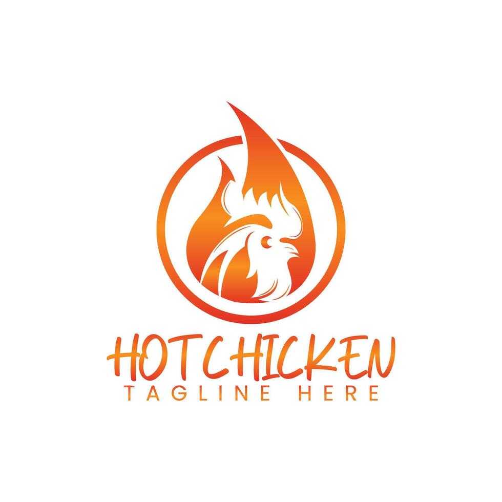 Hot chicken logo vector