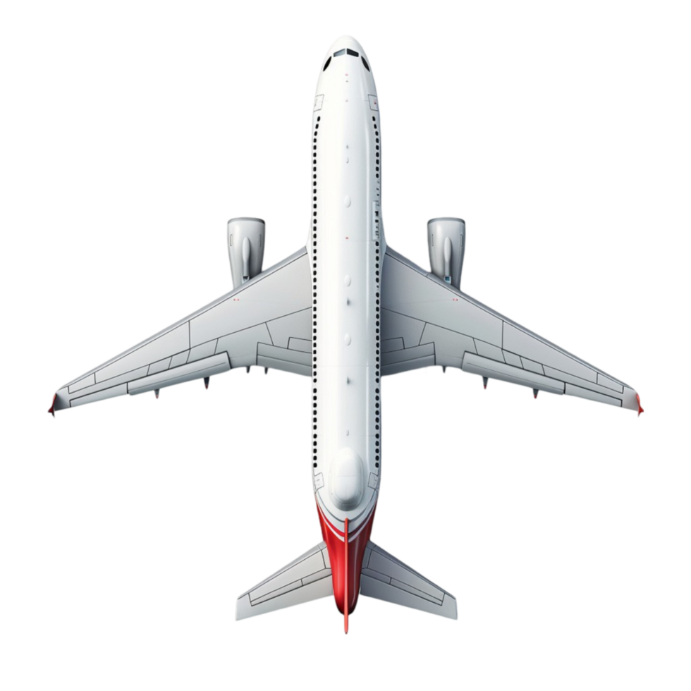 Airplane on transparent background, 3d illustration png