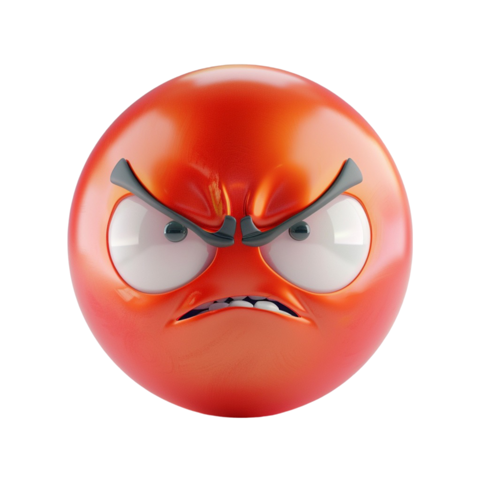 Generated AI Fury Unleashed Transparent Angry Emoticon png