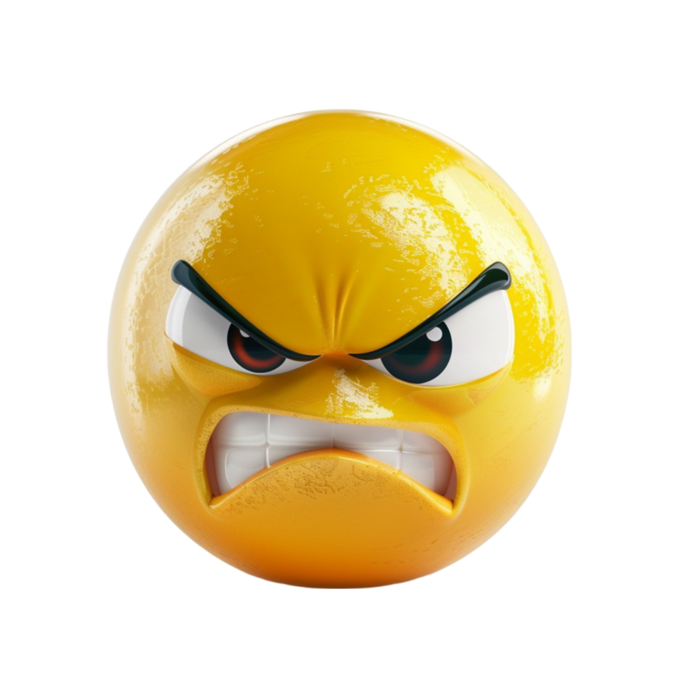 Generated AI Frustration in Pixels Transparent Angry Face Art png
