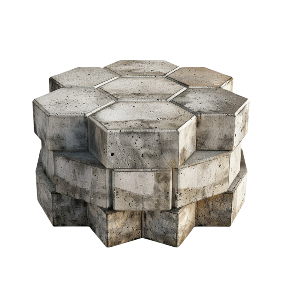 A Concrete cube on transparent background png