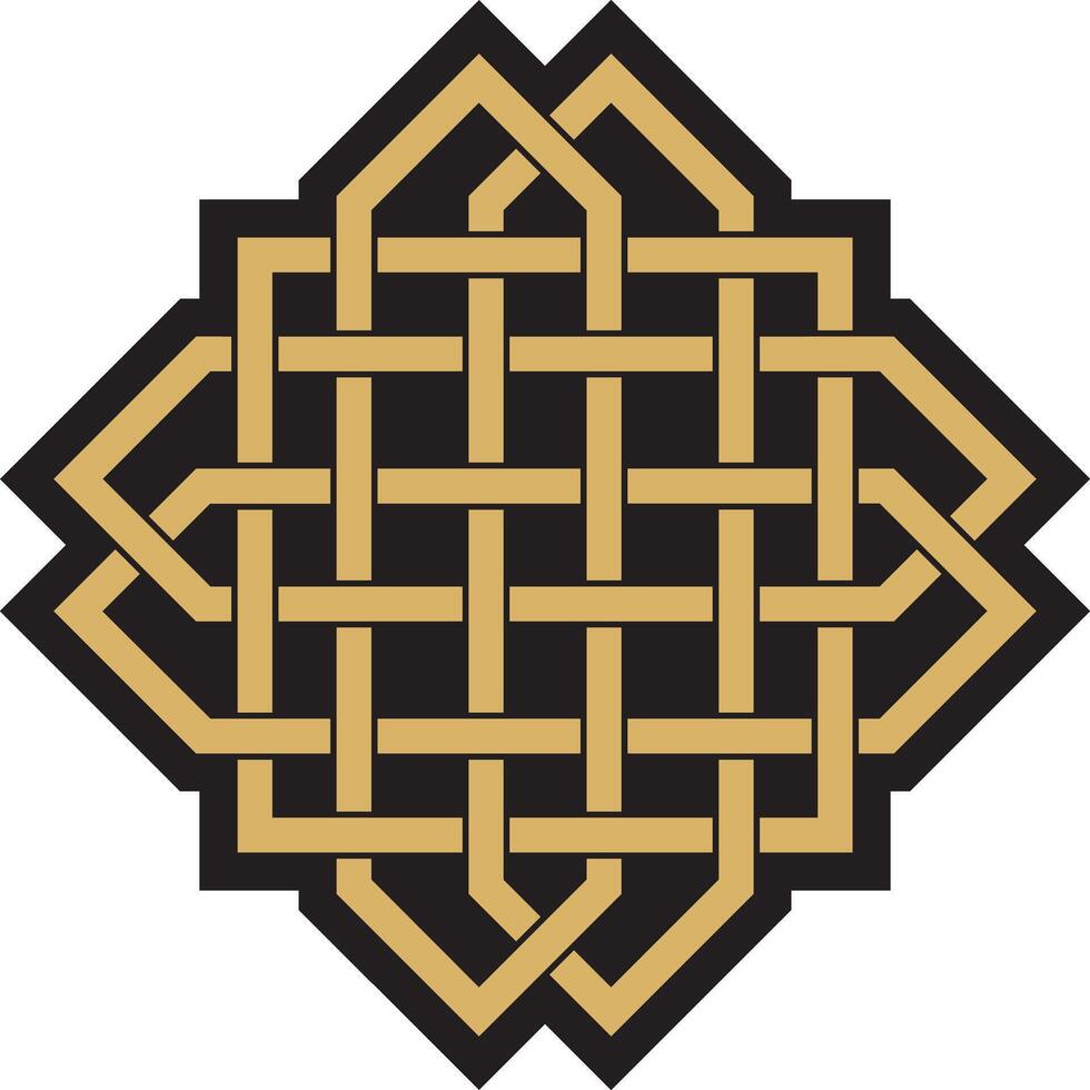 gold and black Celtic knot. Ornament of ancient European peoples. The sign and symbol of the Irish, Scots, Britons, Franks. vector