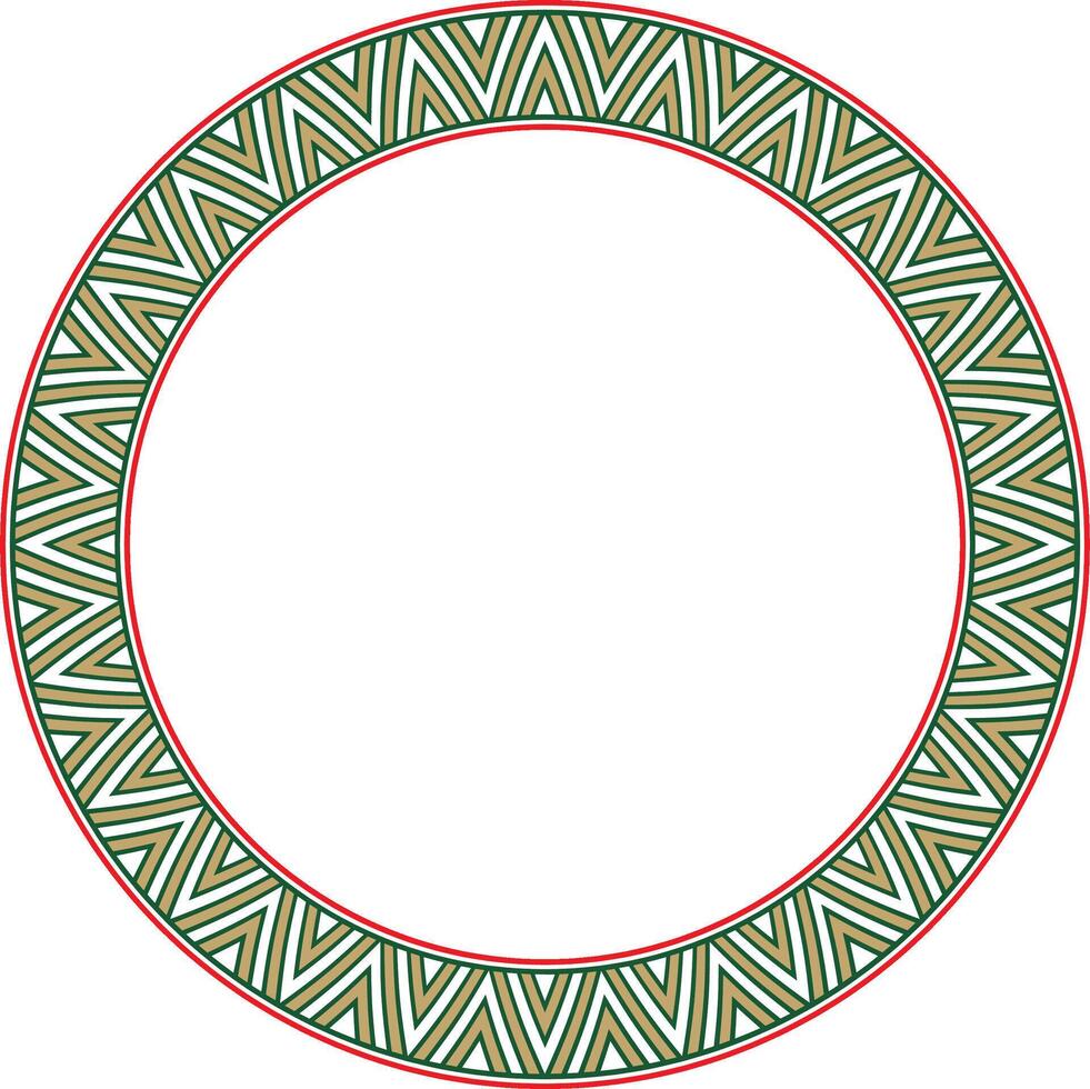 colored round Yakut ornament. Endless circle, border, frame of the northern peoples of the Far East. vector