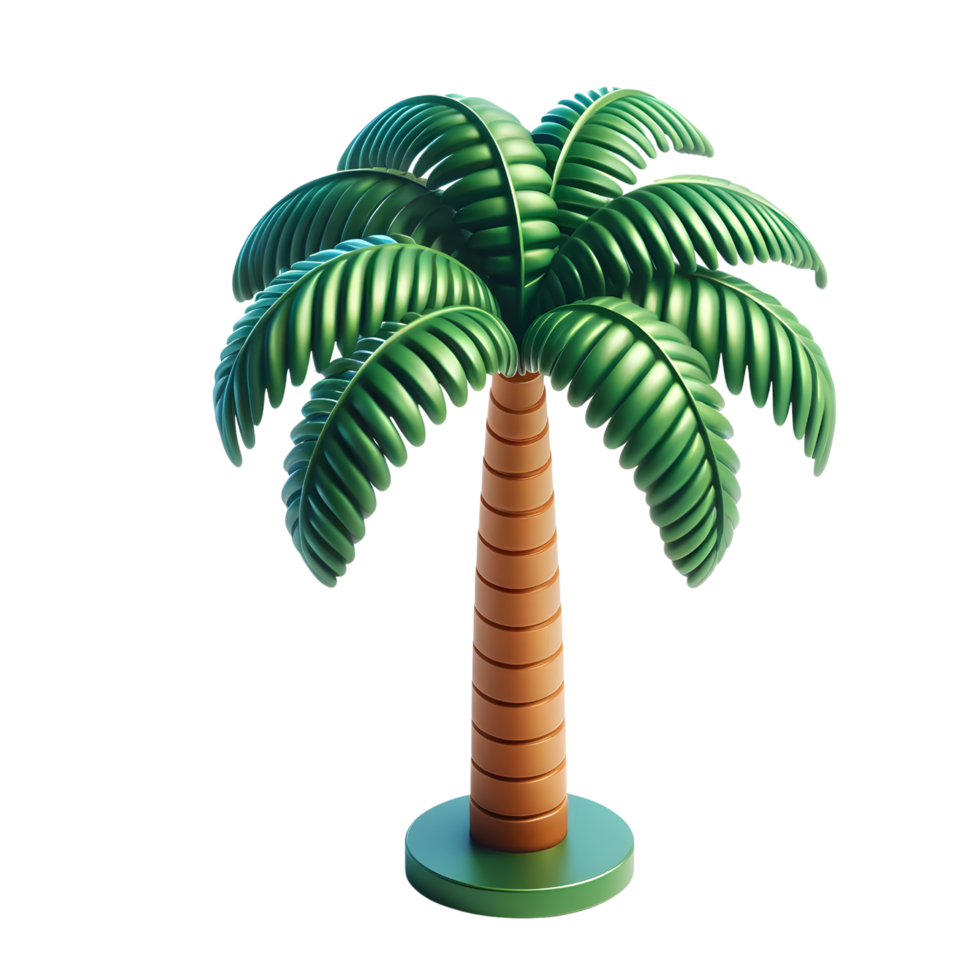 Vibrant 3D Palm Tree Icon for Tropical Themes png