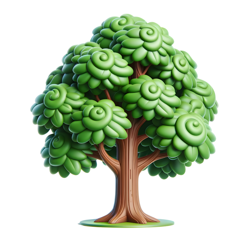 3D Cartoon Tree Illustration png