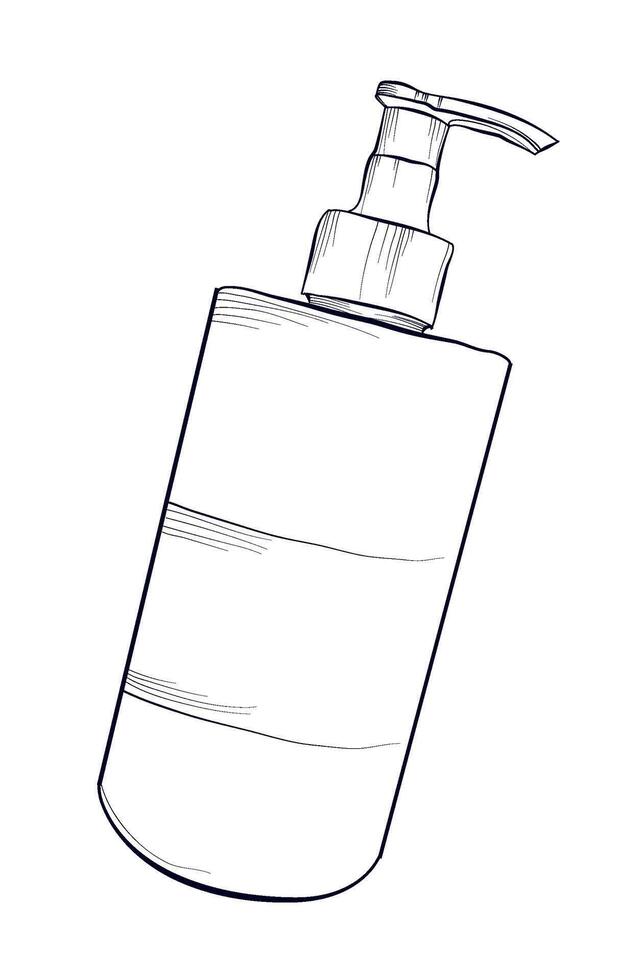 black and white hand-drawn drawing of a jar with a diffuser vector