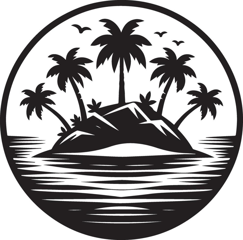 island silhouette on the white background. vector