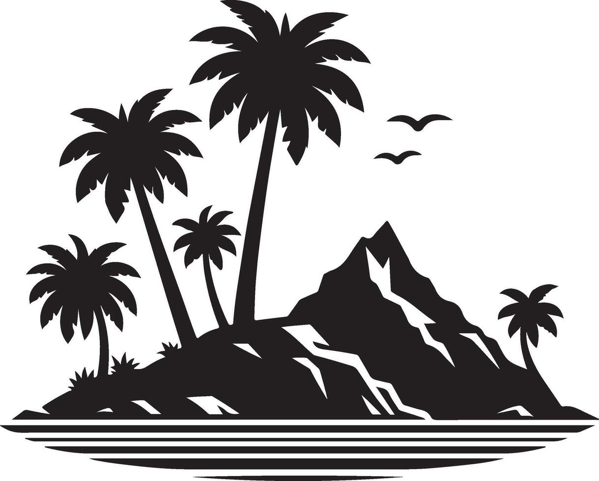 island silhouette on the white background. vector