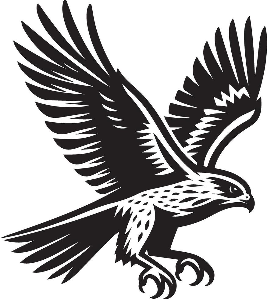 harrier bird illustration black vector