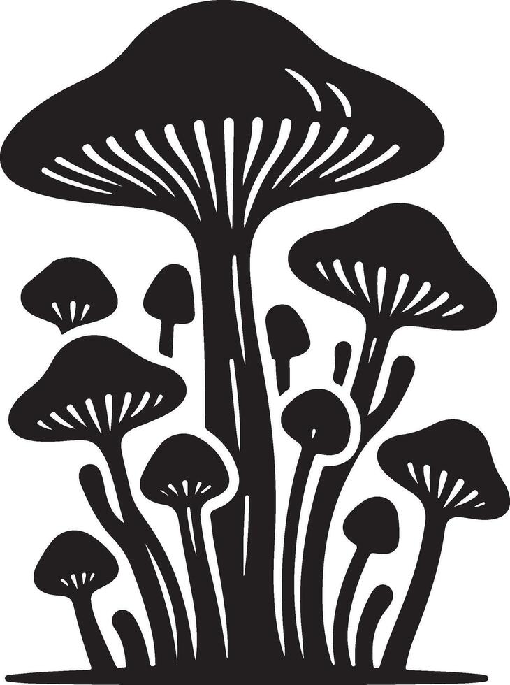 fungus silhouette art vector
