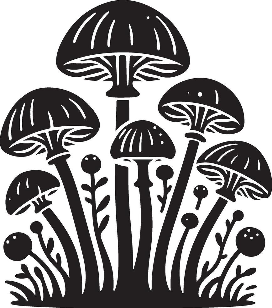 fungus silhouette art vector