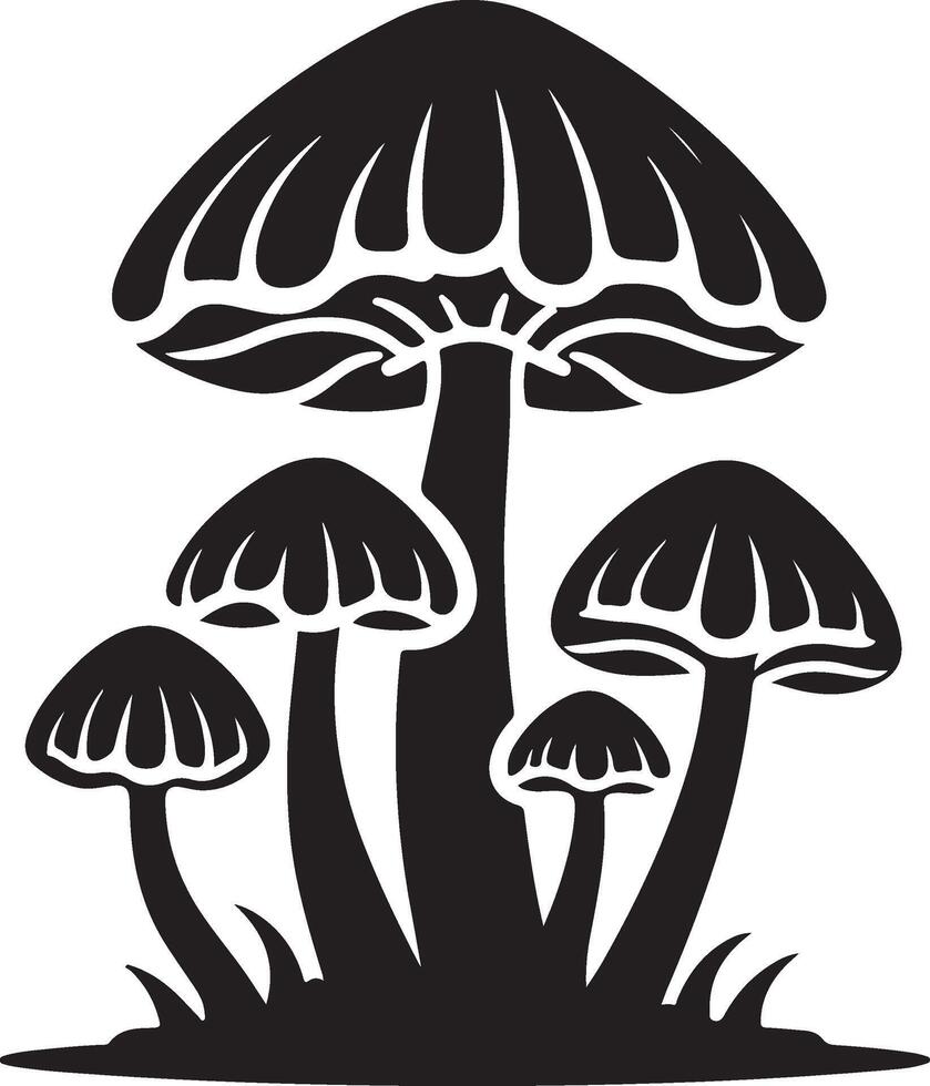 fungus silhouette art vector