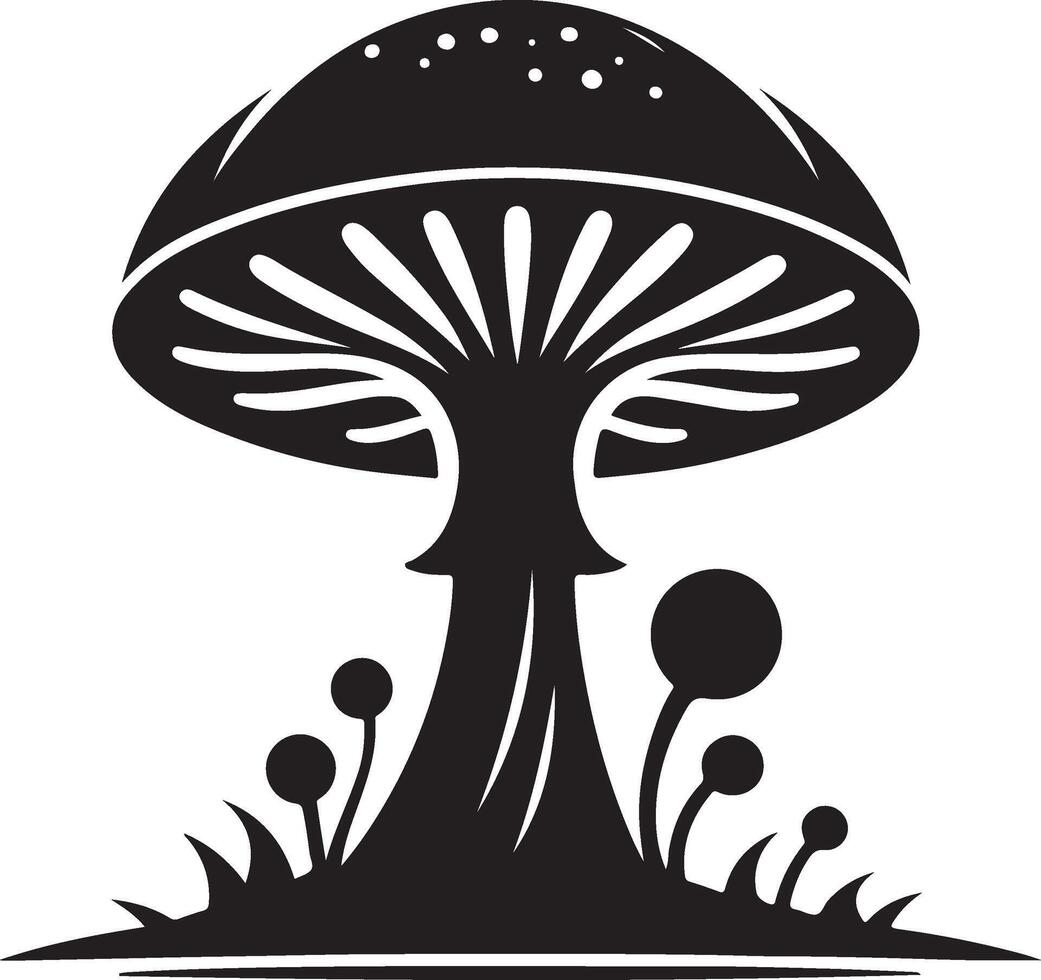 fungus silhouette art vector