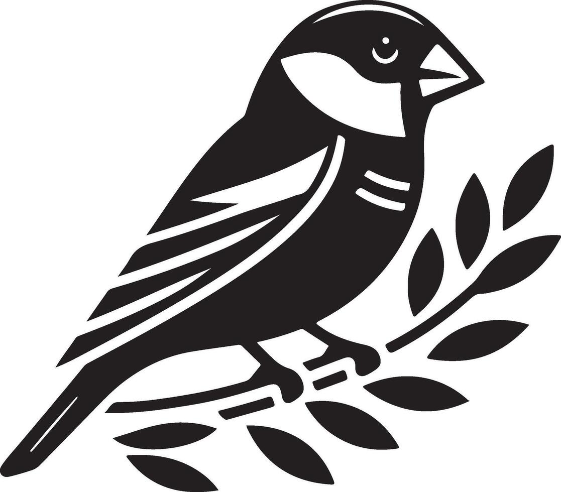 grosbeak Illustration black vector