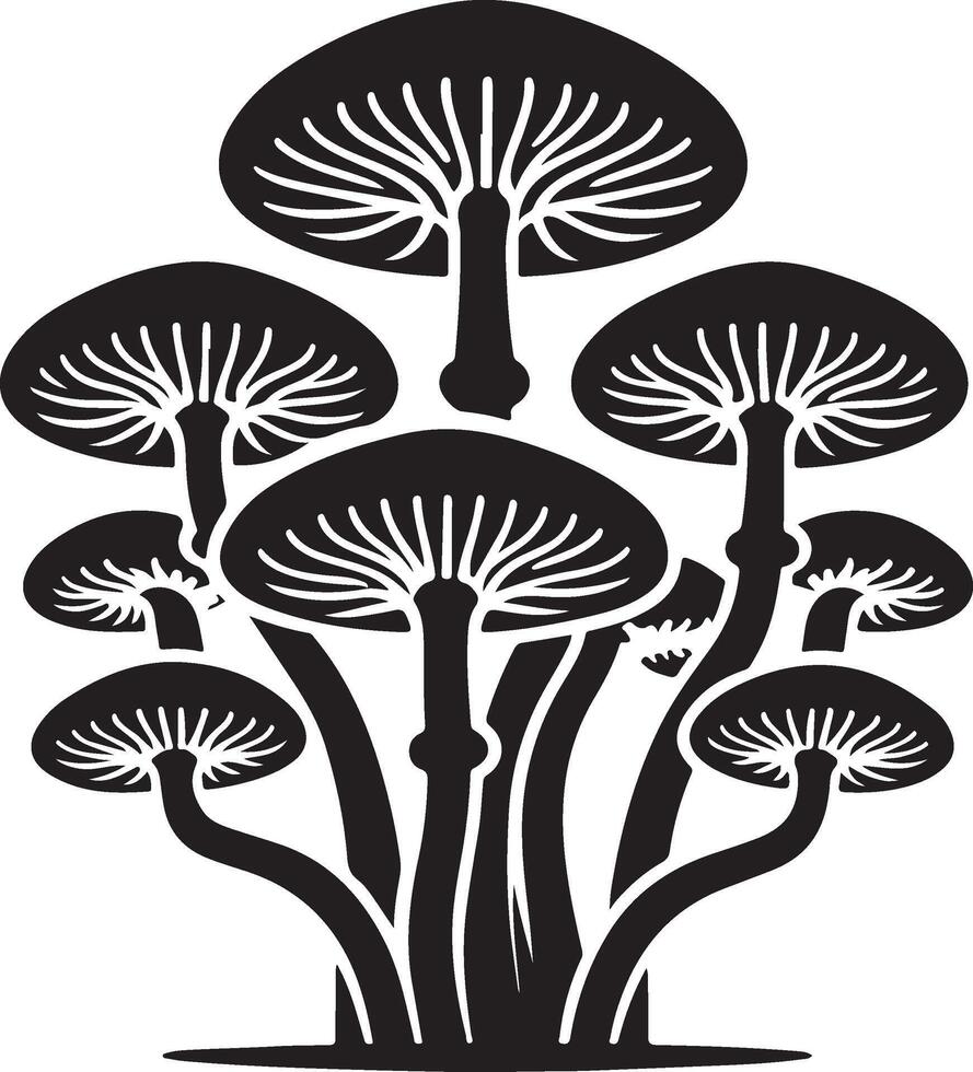 fungus silhouette art vector