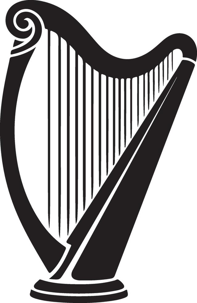 harp silhouette illustration black vector