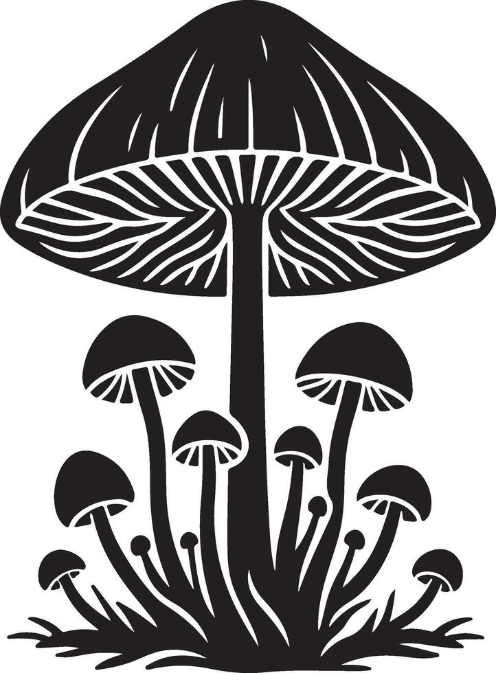 fungus silhouette art vector