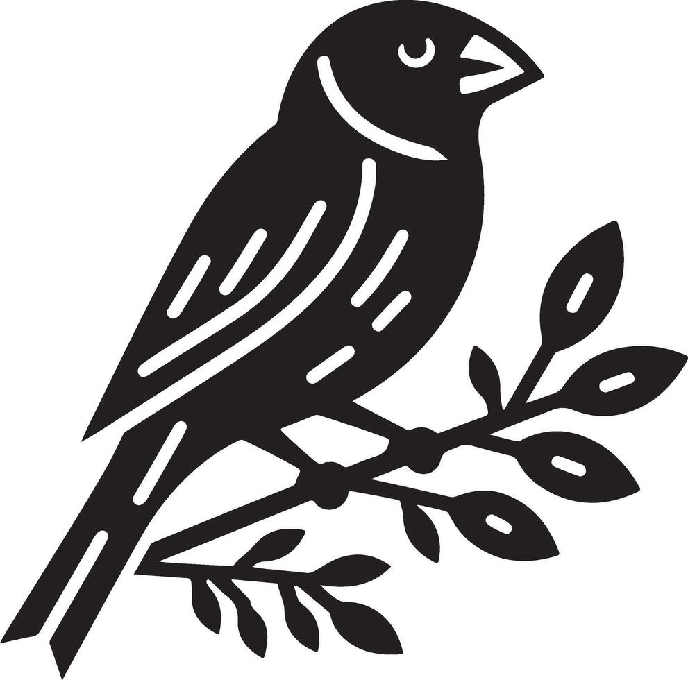 grosbeak Illustration black vector
