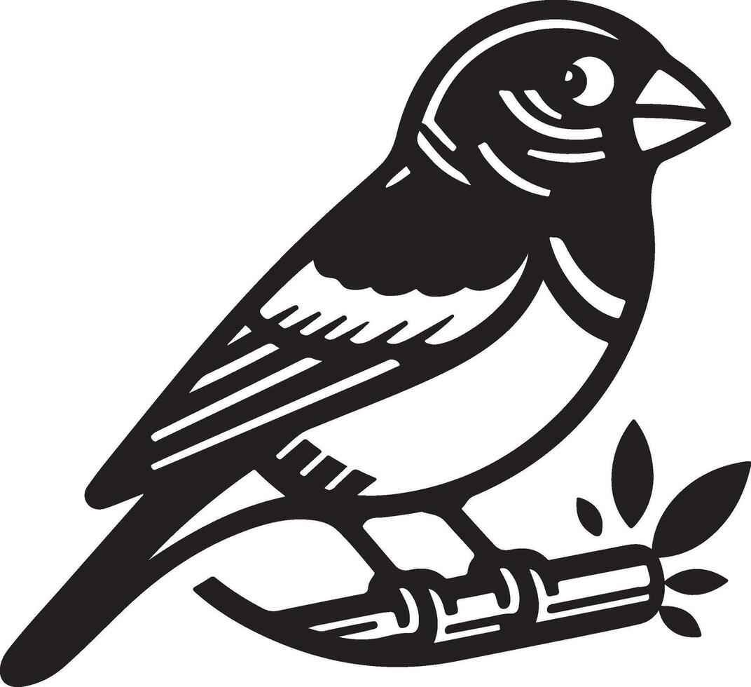 grosbeak Illustration black vector