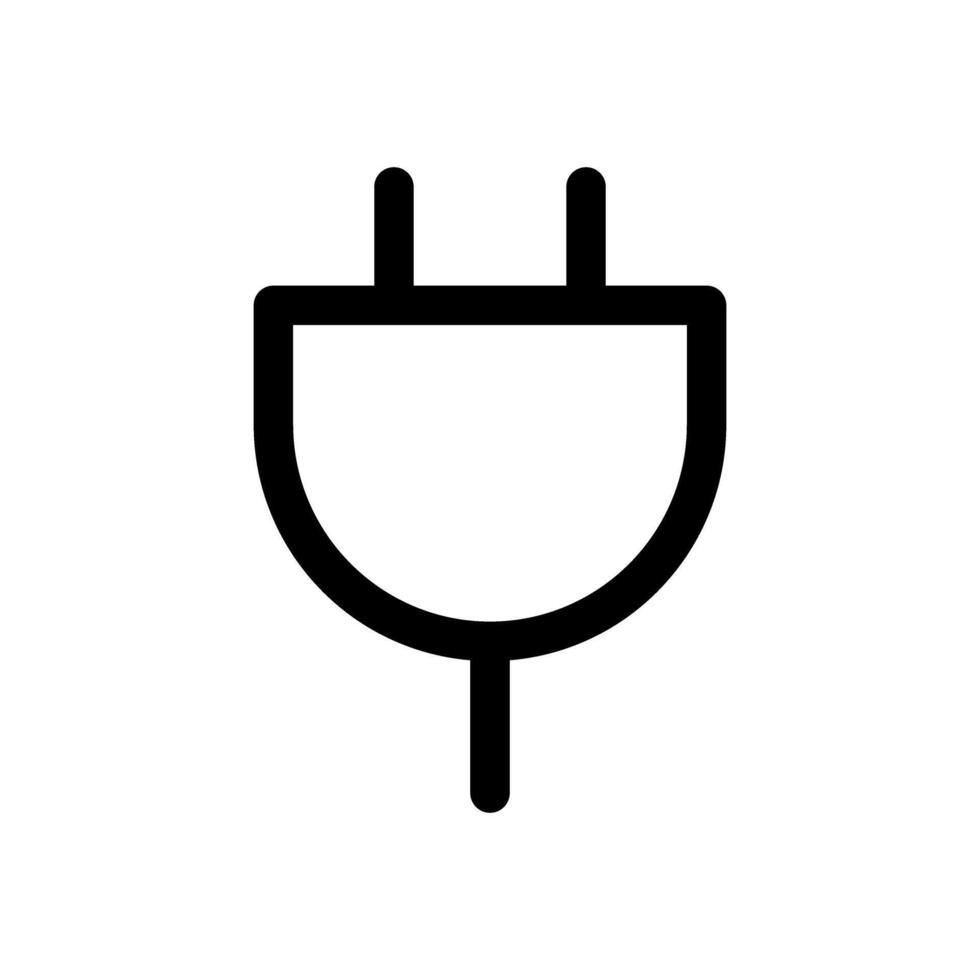 Power Plug Connector Linear Icon Isolated Illustration vector