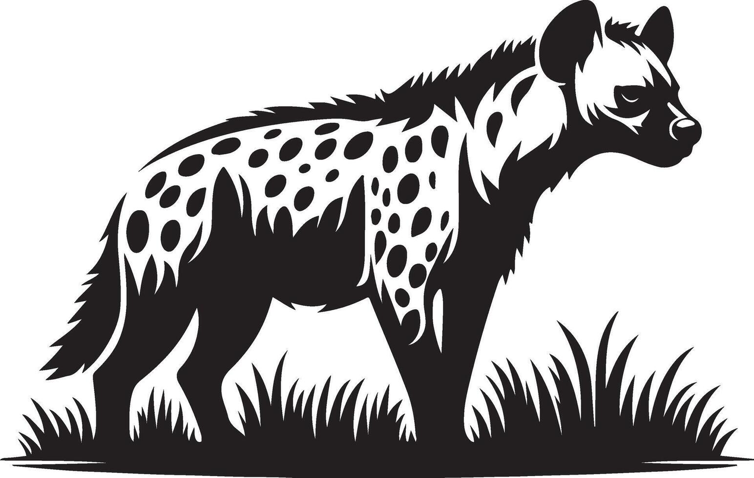 hyena silhouette illustration black vector