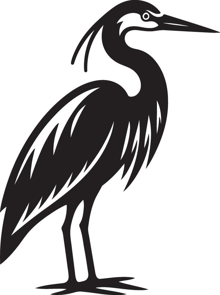 heron bird illustration black vector