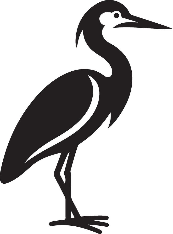 heron bird illustration black vector