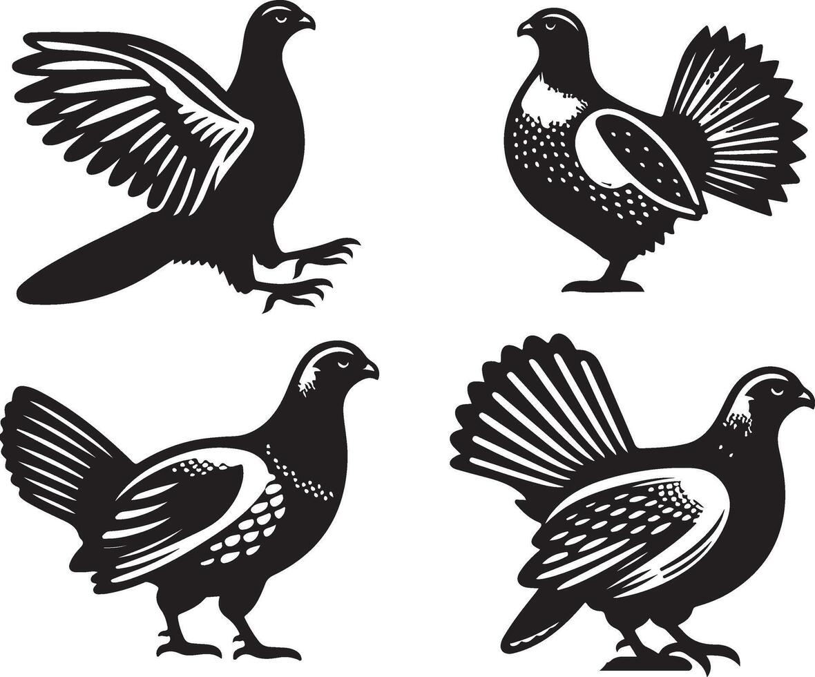 grouse bundle illustration black vector