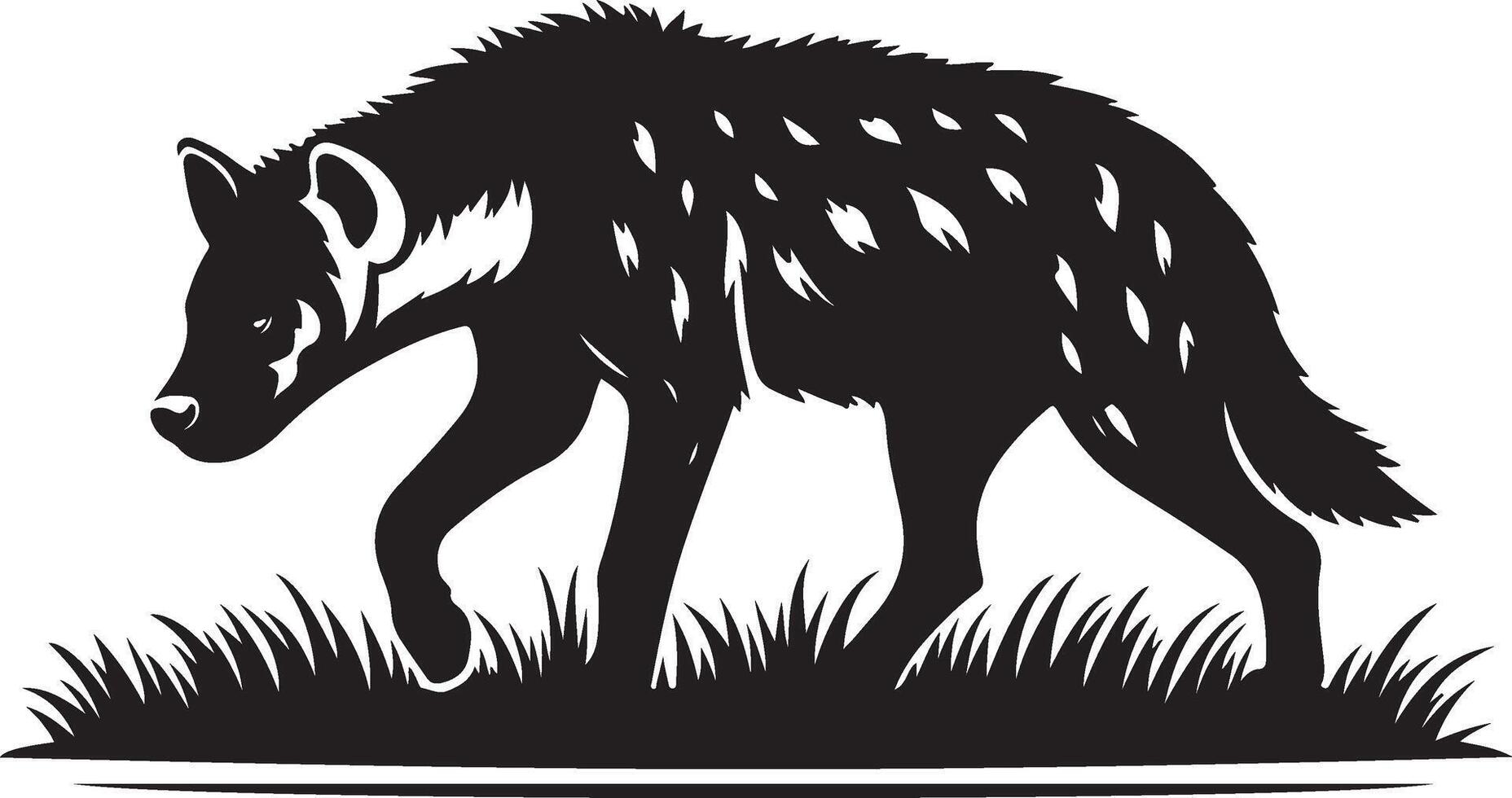 hyena silhouette illustration black vector