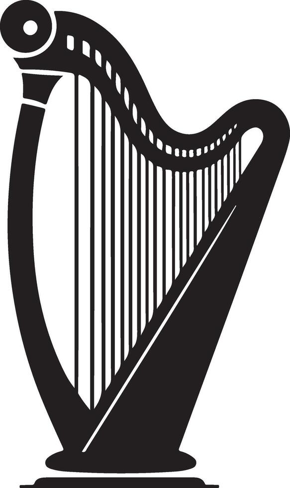 harp silhouette illustration black vector