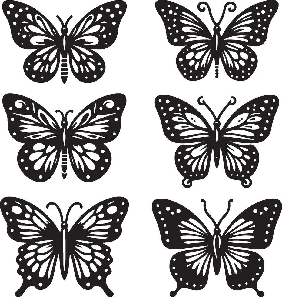Set of Butterfly illustration vector