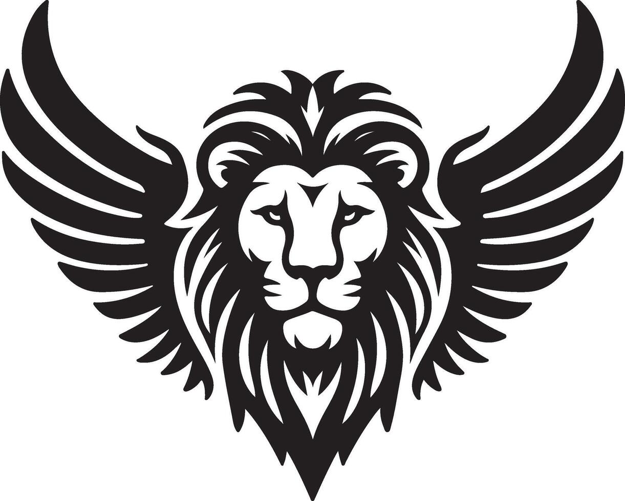 winged lion art illustration vector