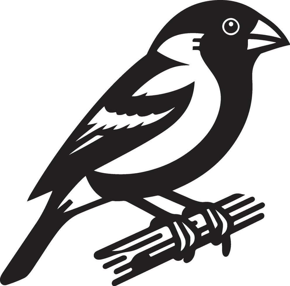 grosbeak Illustration black vector