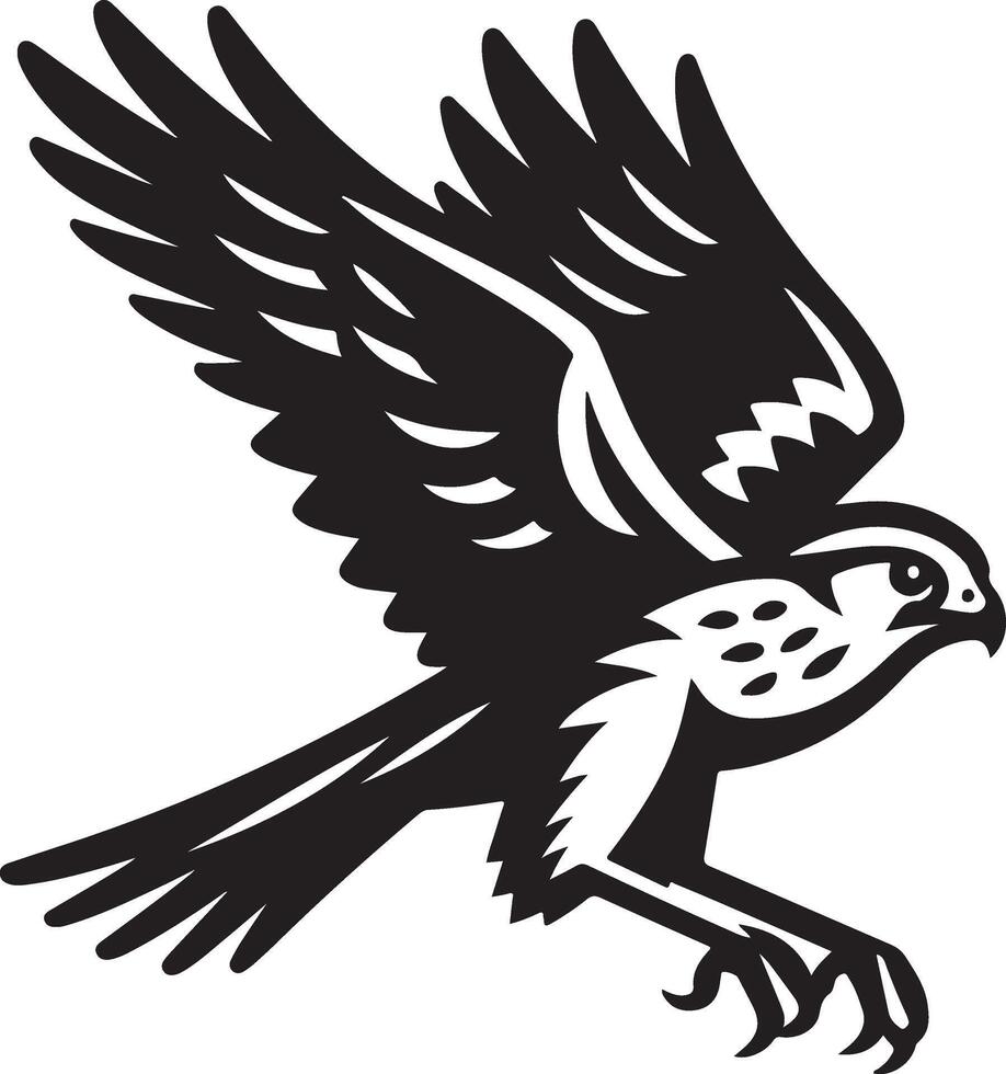 harrier bird illustration black vector
