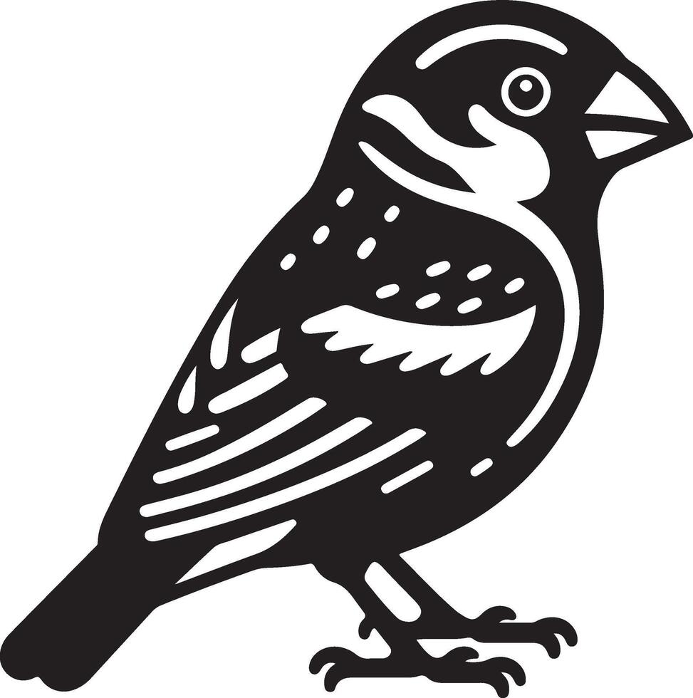 grosbeak Illustration black vector