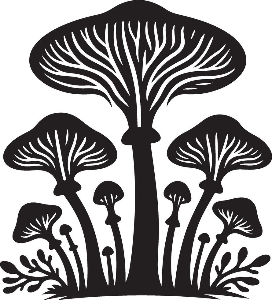 fungus silhouette art vector