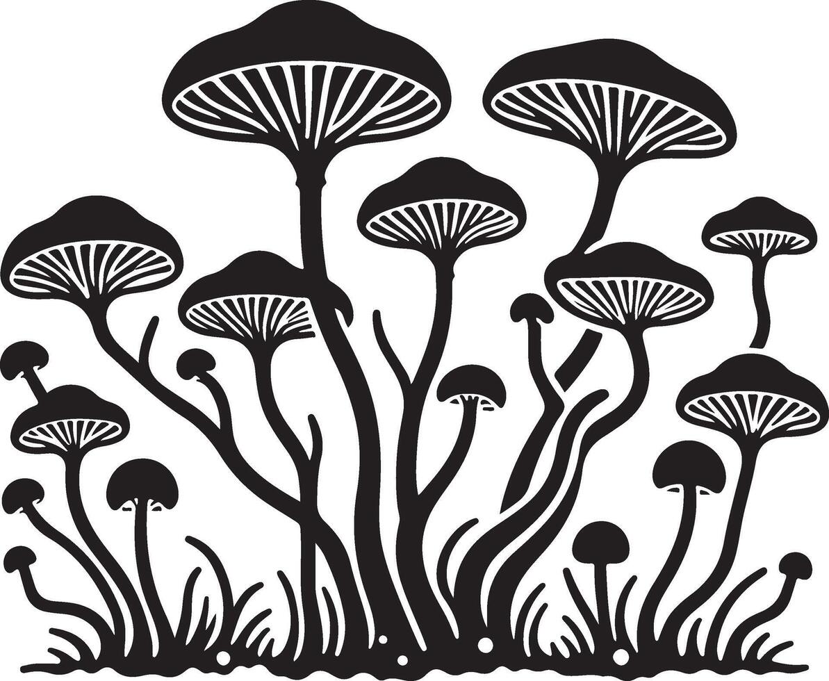fungus silhouette art vector