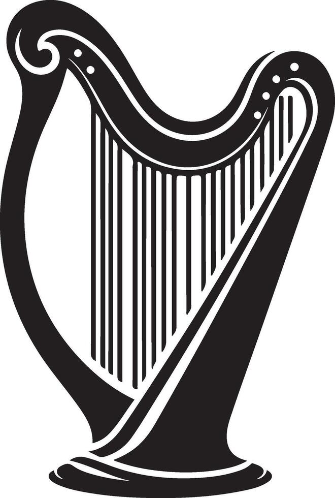 harp silhouette illustration black vector