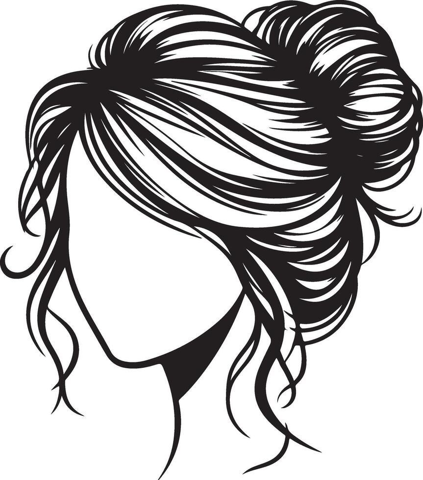 Girl Hairstyle Illustration vector