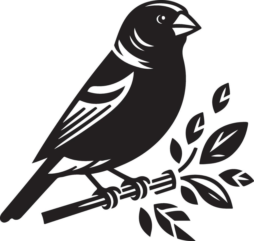 grosbeak Illustration black vector