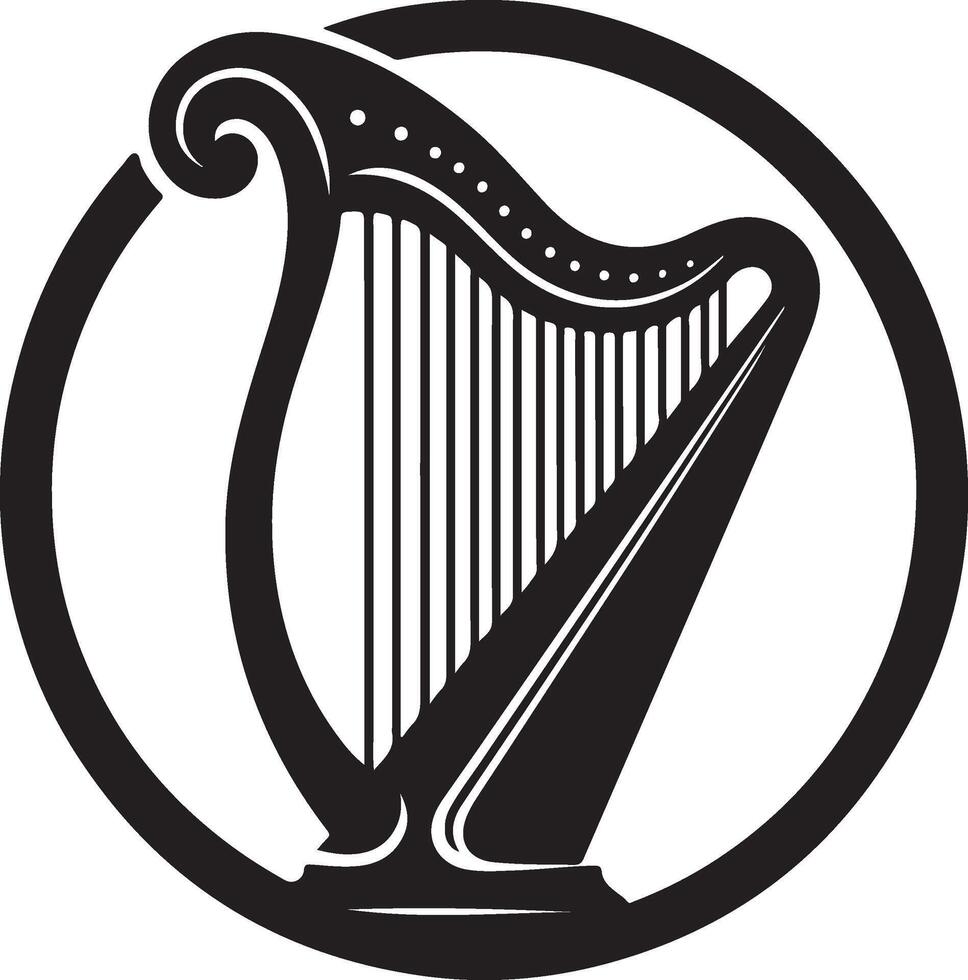 harp silhouette illustration black vector