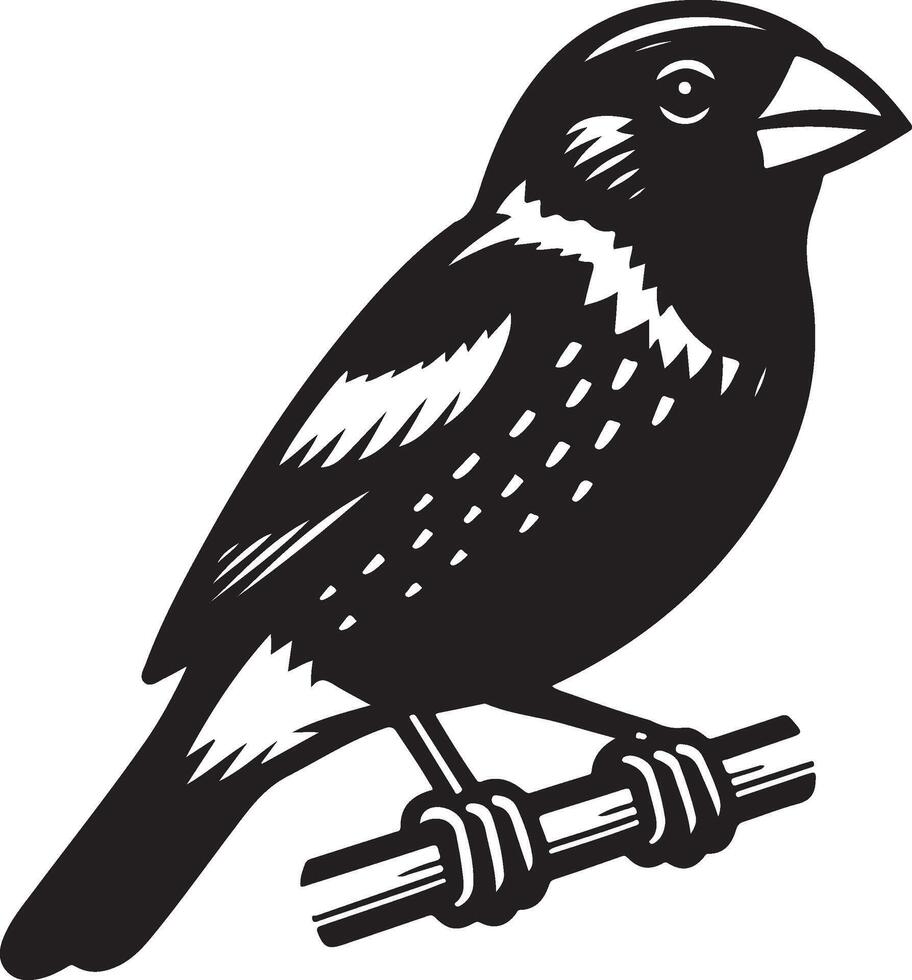 grosbeak Illustration black vector