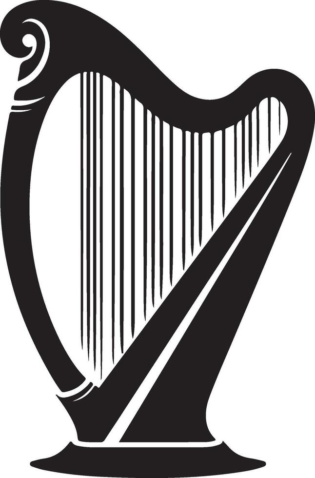 harp silhouette illustration black vector