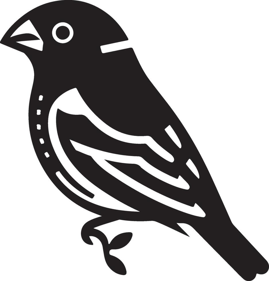 grosbeak Illustration black vector