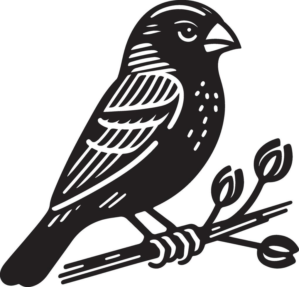 grosbeak Illustration black vector