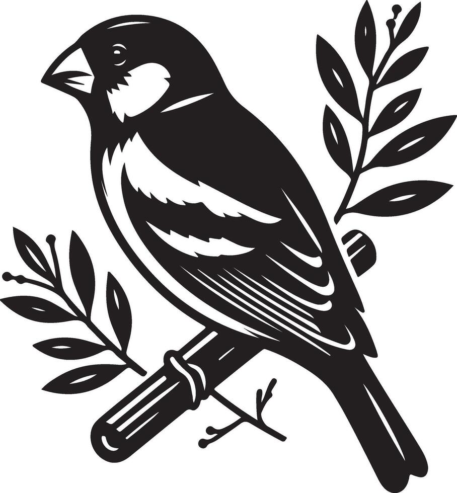 grosbeak Illustration black vector