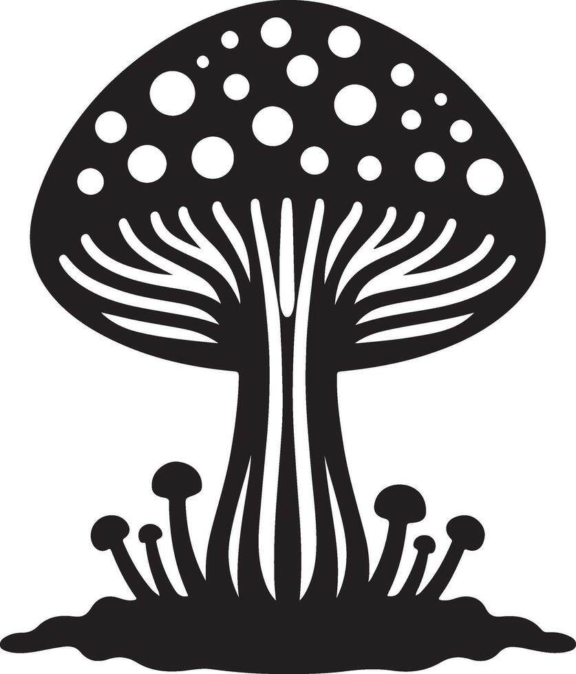 fungus silhouette art vector